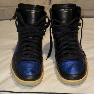Saint Laurent Men's Black and Blue Sneakers